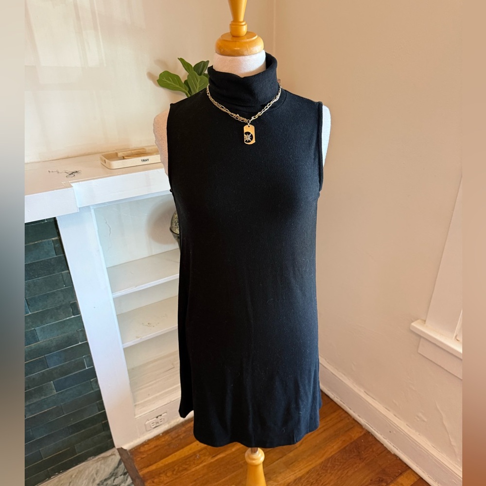 NWT She+Sky Sleeveless Turtle neck brushed ribbed knit dress